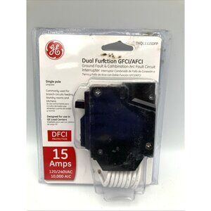 GE 15A Single Pole Dual Function GFCI AFCI Ground Fault Combination THQL1115DFP
